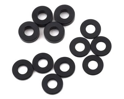 Team Losi Racing M3 Caster Block Aluminum Washer Set (Black) (4) [TLR336007] - Image 1 of 2
