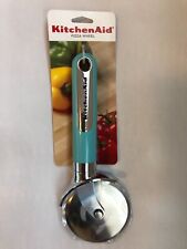 KitchenAid Pizza Wheel Cutter Slicer Stainless Steel Aqua with finger guard