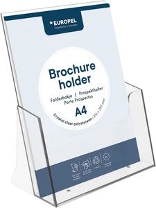 Leaflet & Brochure Holder | for A4 Size Literature | Crystal Clear Acrylic Const - Foto 1 di 7
