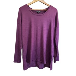 Banana Republic Relaxed Fit Tunika Oberteil Langarm Pflaume Lila Größe L - Bild 1 von 7