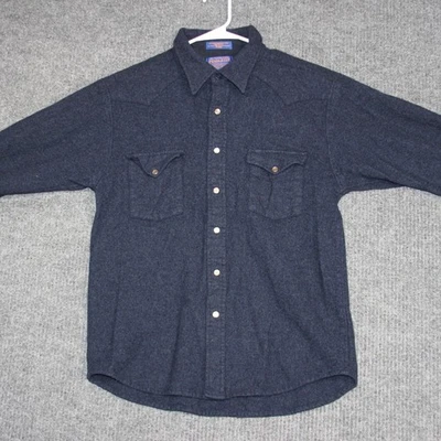 Camisa occidental de lana Pendleton para mujer XL azul perla a presión manga larga franela Foto 1 de 4