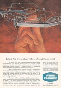 1961 Union Carbide: Extra Value of Stainless Steel Vintage Print Ad - Picture 1 of 1