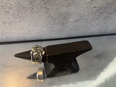 Anillo Cuchara Howdy Doody, Hecho a Mano, Plato de Plata Vintage, Talla 9.5, Kagran Foto 1 de 3