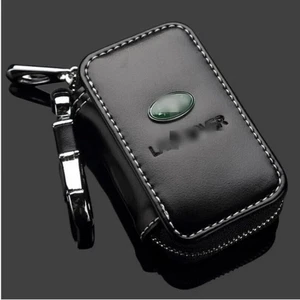 Genuine Leather Car Key Case Bag Keychain Remote Key Fob Cover for Land Rover - Picture 1 of 10
