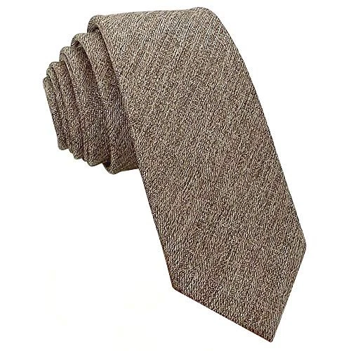 Corbata ajustada de algodón Kebocis para hombre lisa - marrón Foto 1 de 1