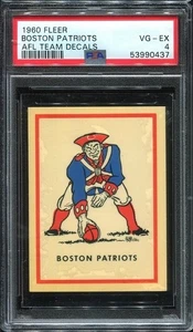 1960 Fleer AFL Team Decals Boston Patriots PSA 4 - Picture 1 of 1