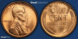 Centavo de trigo Lincoln 1937 CAC MS67RD MS 67 ROJO CACG moneda 1C - Imagen 1 de 3
