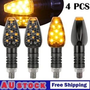 4Pc Motorcycle Indicators Amber LED Turn Signal Light Universal Blinkers Lamp AU - Picture 1 of 13