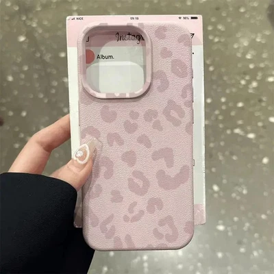 Pink Leopard Pattern Silicone Phone Case Compatible with iPhone 17 16 15 14 13 - Image 1 of 4