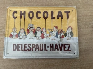 Vintage Chocolat Delespaul-Havez Metal Sign - Picture 1 of 4