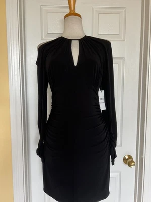 BOSTON APROPIADO Vestido Negro Talla 6 Hombro Frío Foto 1 de 4