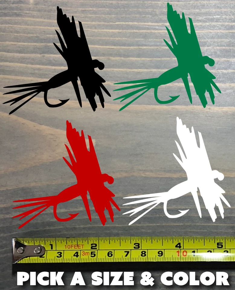 Dry Fly Fishing Decal Sticker Parachute Adams Trout BWO Rainbow Brown TFO Scott