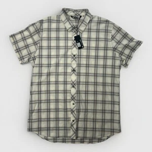 Travis Mathew Men's Shirt XL First Pitch Plaid Stretch Short Sleeve Gardenia $98 - Picture 1 of 8