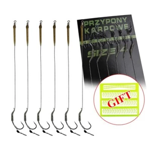 Paquete de 2 ganchos de pesca de carpa Leader plataformas para el cabello con gancho de línea trenzada tamaño 2#-8# - Imagen 1 de 16