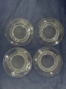 Set of 4 Vintage Duncan & Miller Teardrop Clear Glass 8.5" Luncheon Plates - Picture 1 of 5