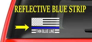American Flag (F14) Thin Blue Line Cop Police Vinyl Decal Sticker Car Window - Picture 1 of 2