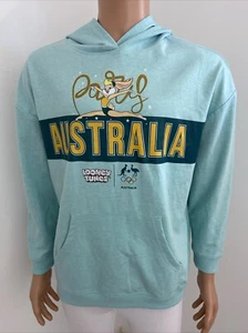 Lge AOC 2024 Looney Tunes Paris Olympics Australia Hoodie Green Gold Cotton Blnd - Picture 1 of 16