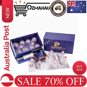 Hansol Professional Cupping Therapy Equipment Set 10 Cups with Pumping Handle AU - Picture 1 of 7