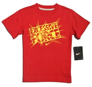 NIKE BOYS TEE SHIRT - EXCESSIVE FORCE SZ 4 - RED - TOP GRAPHIC KIDS - Picture 1 of 1