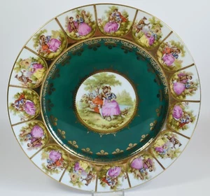 Schöner JK Carlsbad Bienenstock Rückenstempel Fragonard Liebhaber Kameen 11" Teller - Bild 1 von 4