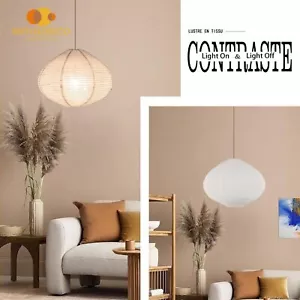 2PCS 16-inch Handmade Linen Pendant Light 2Pcs Beige-16Inch pendant lampshade - Picture 1 of 6