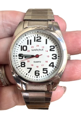 Reloj Vintage Watch-It Hombre MLN3208 Cuarzo Acero Inoxidable Elastizado NECESITA BATERÍA Japón Foto 1 de 4