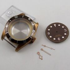 41mm Bronze Plated 316L Watch Case Sterile Dial Hands Fit Miyota8215 821A DG2813