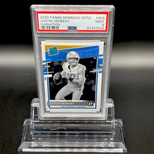 2020 Panini Donruss Optic JUSTIN HERBERT Variation RC #303 PSA 9 Mint Chargers - Picture 1 of 2