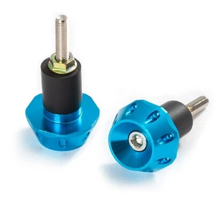 2x Bilancieri Manopole Manubrio Stabilizzatori Contrappesi Moto 17mm Blu - Imagen 1 de 1
