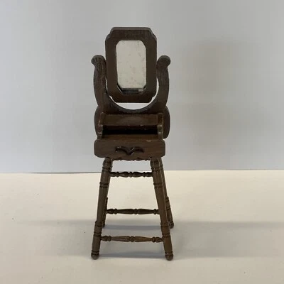 Винтажный кукольный домик CONCORD миниатюры туалетная подставка w/зеркало 1:12 5 1/4» высоты - Изображение 1 из 4