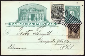 3307CHILE TO GERMANY PS STATIONERY POSTAL CARD 1912 SANTIAGO - GUMPERDA - Picture 1 of 2