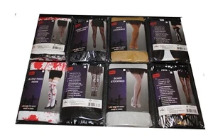 Stockings, Adult One Size, Gold, Silver, DOD, Stripe, Skulls, Bats, Bloody - Picture 1 of 14