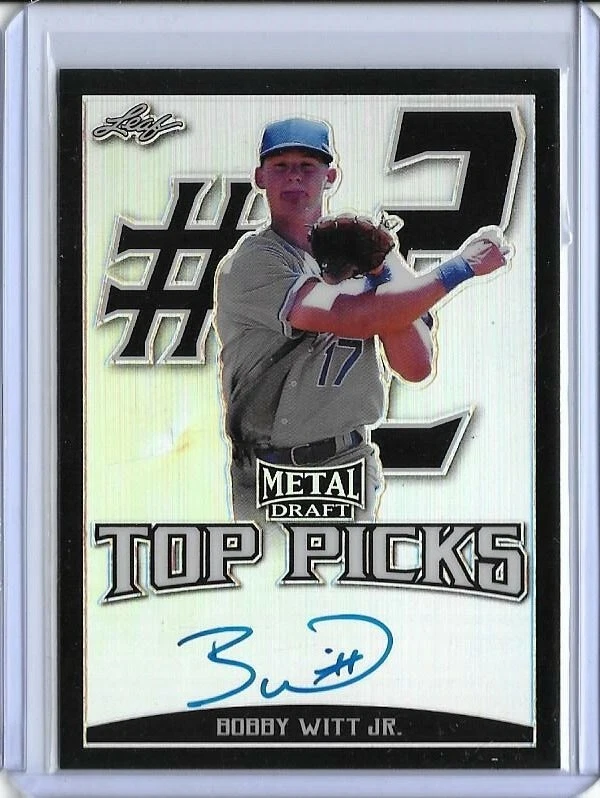 2019 Leaf Metal BOBBY WITT JR. Top Picks Black Prismatic Auto RC 10/15 Royals - Image 1 of 1