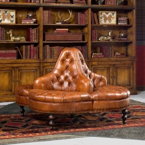 Handmade Vintage  Leather 4 Seater Central Lobby Sofa for Office Hotel living  - Picture 1 of 3