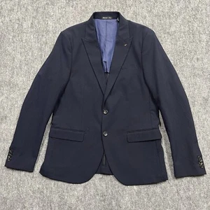 Scotch & Soda Blazer Mens XL 42R Seersucker Navy Sport Coat Holiday Jacket - Picture 1 of 23