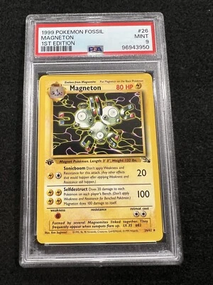 Pokemon Magneton 26/62 from Fossil 1st Edition in a PSA 9 !! - Image 1 of 2