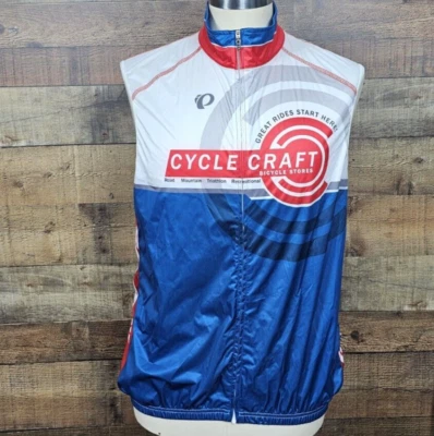 Men's XL Pearl Izumi Blue Lightweight Mesh Back Full Zip Cycling Vest Jersey - Image 1 of 4