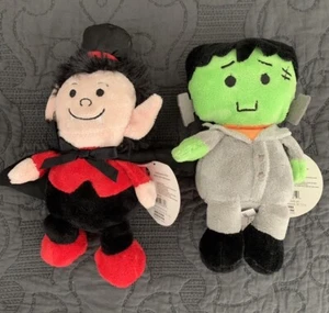 New 2011 Dracula & Frankenstein Halloween Universal Monster Plush Stuffed 8" Dee - Picture 1 of 6