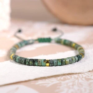 African Turquoise 4mm Beads Healing Protection Balance Minimalist Bracelet Gifts - Picture 1 of 5