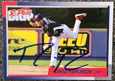David Parkinson Signed IP 2019 Reading Fightin Phils Card Philadelphia Phillies!