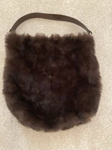Bath & Body Works Purse Brown Soft Faux Fur Shoulder Hobo Bag Tote 16”x16” - Picture 1 of 6