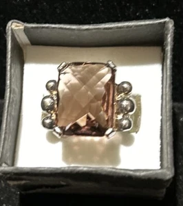 Bellissimo anello ametista quadrato taglio cuscino pietra grande misura 8 1/2 #179 - Foto 1 di 2