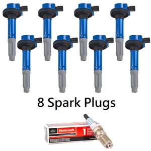 8X Ignition Coil & 8X Motorcraft Platinum Spark Plug for 11-16 Ford Mustang 5.0L - Picture 1 of 3