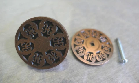 JB Antiqued Bronze Brass Art Deco Cabinet Dresser Sideboard Drawer Knob 2" Back Cover