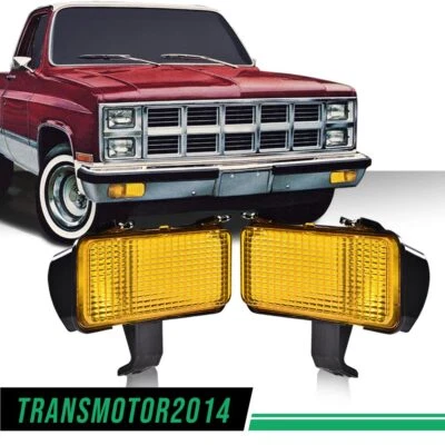 Fit For Silverado 1981/82 Chevy C10 GMC Front Turn Signal Park Lamps Lights Set  - Image 1 of 4
