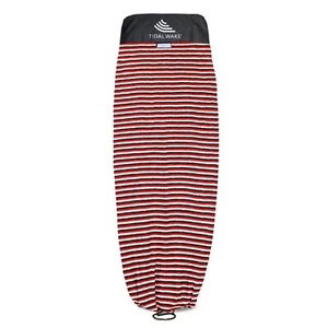 Tidal Wake TAG-IT Snub Nose Red & Black Striped Surf & Wake Sock w/ID Tag 22533 - Picture 1 of 6