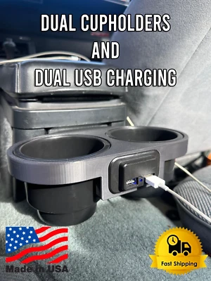 Camaro/Firebird 1982-1992 tercera generación portavasos dobles traseros y carga USB doble EE. UU. Foto 1 de 3