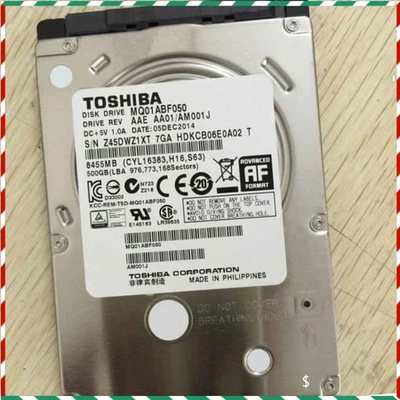 Toshiba 7 mm 500 GB 2,5 pollici disco rigido HDD 8 MB 5400 rpm MQ01ABF050 SATA 6 GB/s - Immagine 1 di 2
