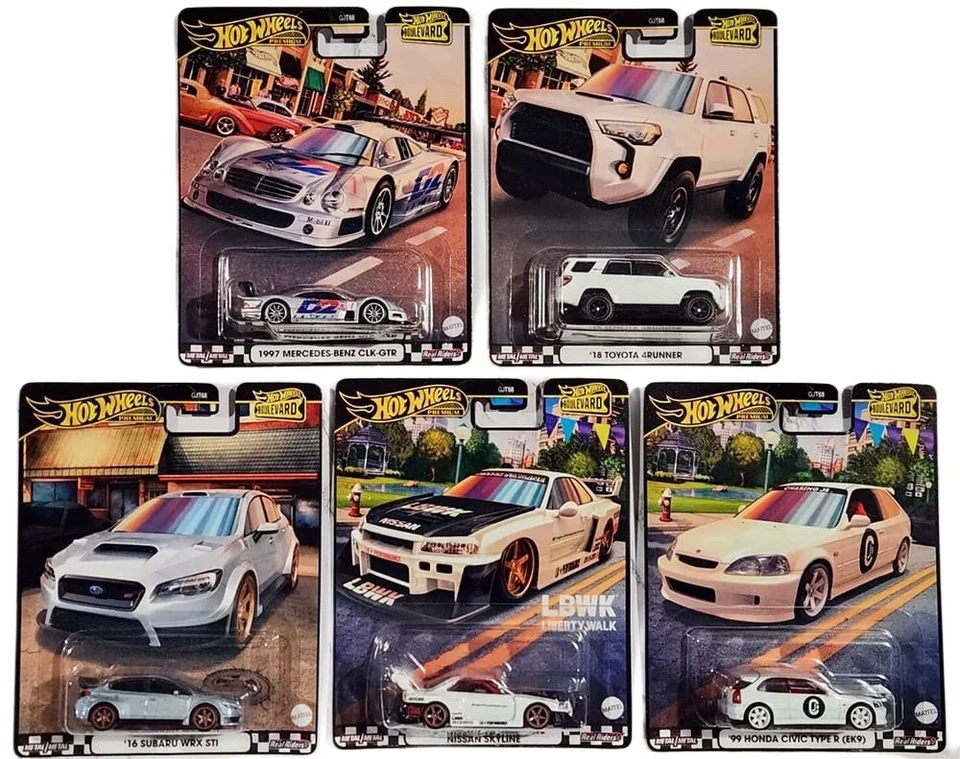 Juego de 5 autos Hot Wheels Boulevard 2024 All Stars SIN NUMERAR Civic Skyline WRX Foto 1 de 1