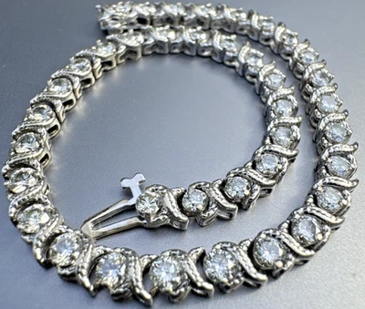 14ct White Gold Diamond Tennis Bracelet 4.75cts VS1 / G/H 11.4 grams - Image 1 of 4
